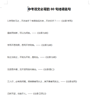 2021中考语文重点知识归纳总结复习资料免费版截图1