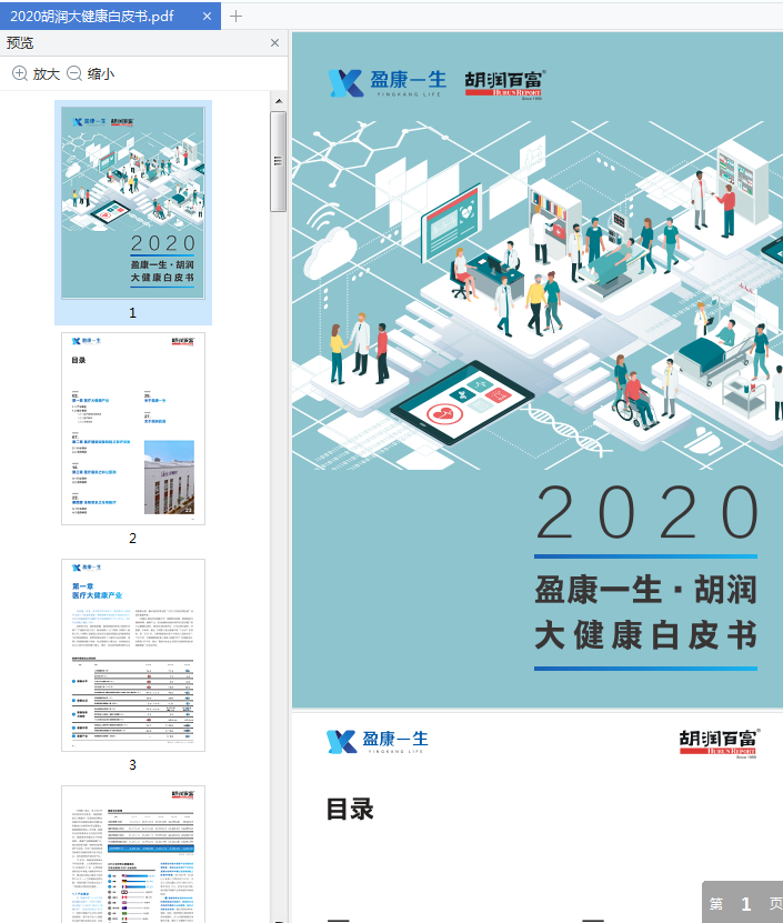 胡润大健康白皮书2020下载-盈康一生2020胡润大健康白皮书pdf免费版插图(1)