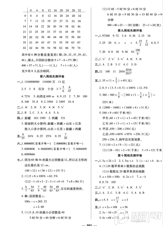 状元大考卷六下pdf免费下载-状元大考卷六年级下册数学人教版pdf免费版高清无水印版【附答案】插图(13)