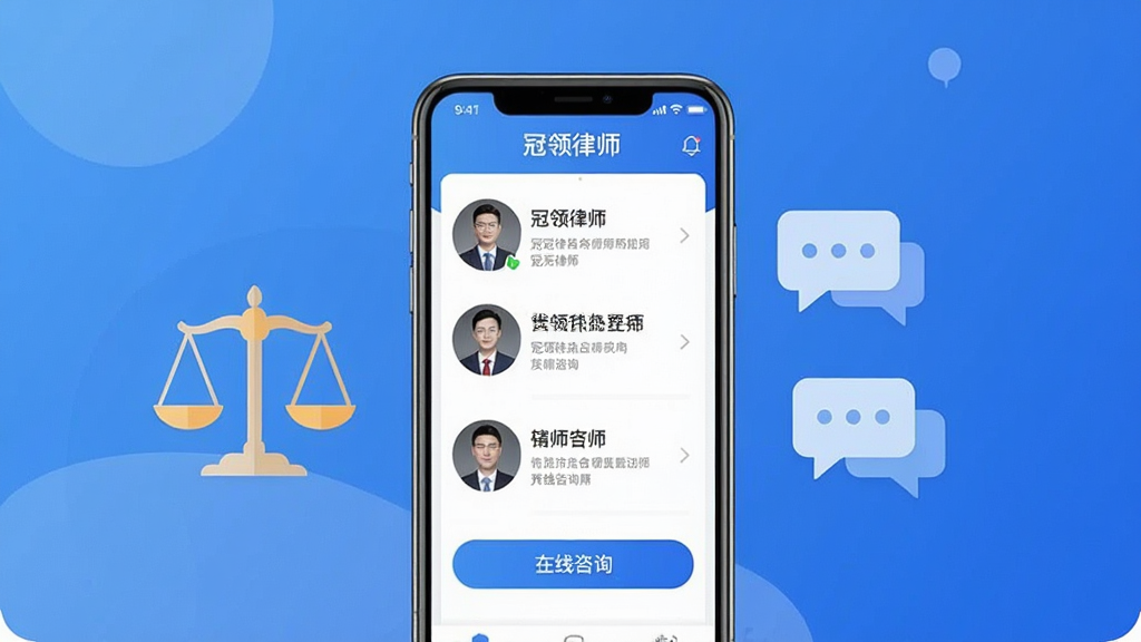 һ��չʾ������ʦAPP���Ĺ��ܵ�����ͼ����������Ϊһ�������ֻ�����Ļ��ʾ������ʦӦ�ý��棬����������ʦͷ���б���������ѯ��ť������Ϊ������ɫ���䣬���־��У��Ű����������Ϊ�ִ������ƽ����ϸ�ڰ���������ƽͼ��ͶԻ����ݣ����ʸ��壬�ɾ����޶���Ԫ��