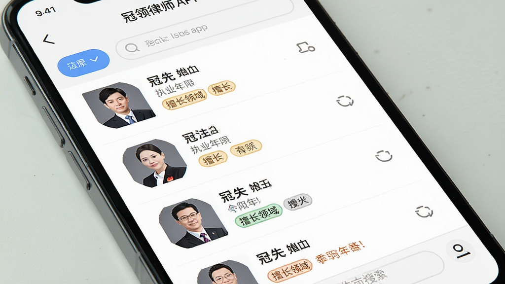 һ��չʾ������ʦAPP��ʦ�б�ҳ��ĳ���ͼ����������Ϊ�ֻ���Ļ��д����Ļ����ʾ��λ��ʦ��ͷ��������ִҵ���޺��ó������ǩ������Ϊ�����б������Ϊ��������UI��ƣ�ϸ�ڰ���ɸѡ��ť�������򣬻����������ɾ����޶���Ԫ��