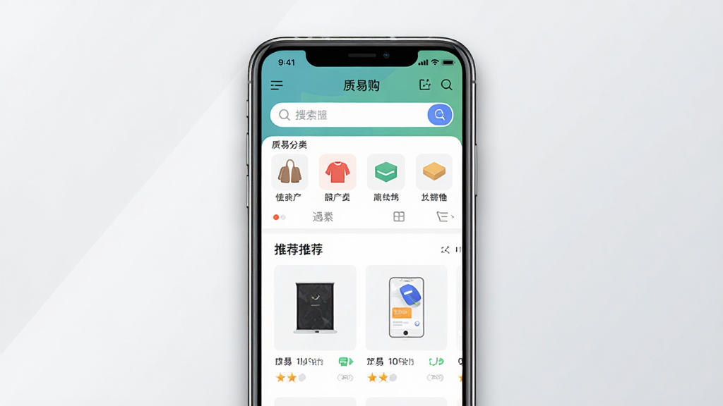 һ��չʾ���׹�APP��ҳ������ֻ�����ͼ�������������ֻ���Ļ����Ļ����ʾ�����׹���Ӧ�õ���ҳ����������������Ʒ����ͼ����Ƽ���Ʒ�б��������Ǽ���ǳ��ɫ���䣬���ֲ��þ��й�ͼ�����Ϊ�ִ���ƽ����ƣ�ϸ�����ֻ���Ե����΢����Ӱ�͸߹⣬�����������ɾ����޶���Ԫ�ء�