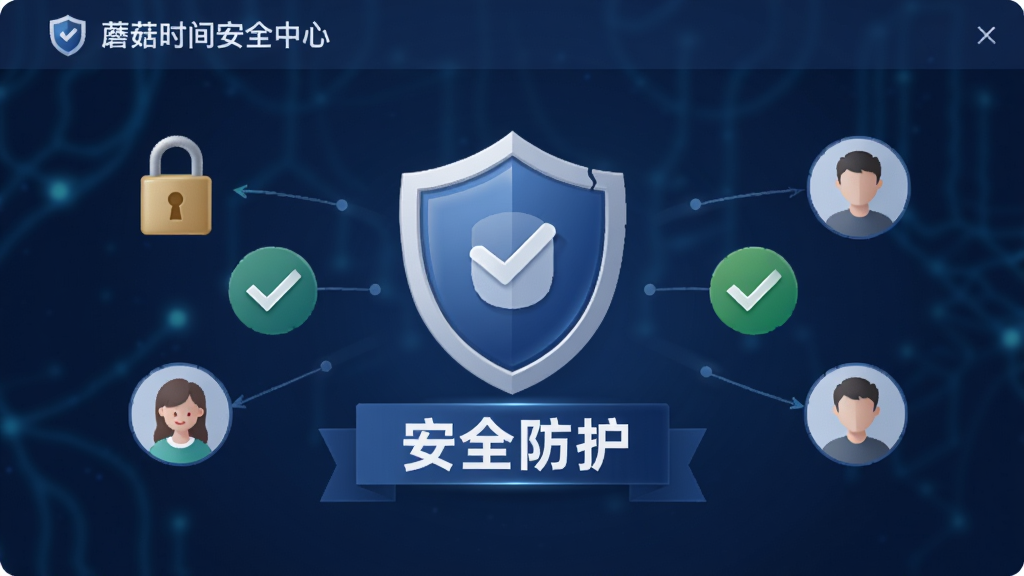 Ģ��ʱ�䰲ȫ���Ľ��棬�������ж���ͼ���롰��ȫ��������������Χ�����������Թ����û�ͷ���Ԫ�أ�����Ϊ����ɫ����������ؿɿ������������ɾ�