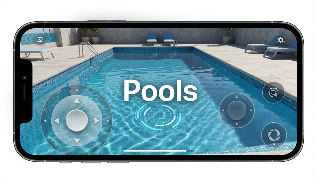 ��������Pools����������Ϊ�ֻ���Ļ��ʾPoolsӦ�ý��棬��Ļ�г���Ӿ�س���������ҡ�˿�����������Ϊ�ֻ�����չʾ���Ű�ͻ��UI������볡���ںϸУ����Ϊ�ִ��Ƽ�����дʵ������ϣ�ϸ�ڰ���ҡ�˰�͸����ơ������е�ˮ�淴�����ש���������ʸ���ɾ��޶���Ԫ�أ�ͼƬ�д����֡�Pools����