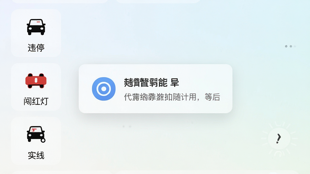 ������Υ�¾ٱ�Ӧ���У���Ļ��ʾΥ������ѡ���б�������Υͣ������ơ�ѹʵ�ߵ�ͼ��ѡ�����Ϊǳɫ���䣬��������������������ʾ�򣬷�����ִ���ϸ�ڰ��������ķ���ͼ�������ֱ�ǩ�������������ɾ����޶���Ԫ��