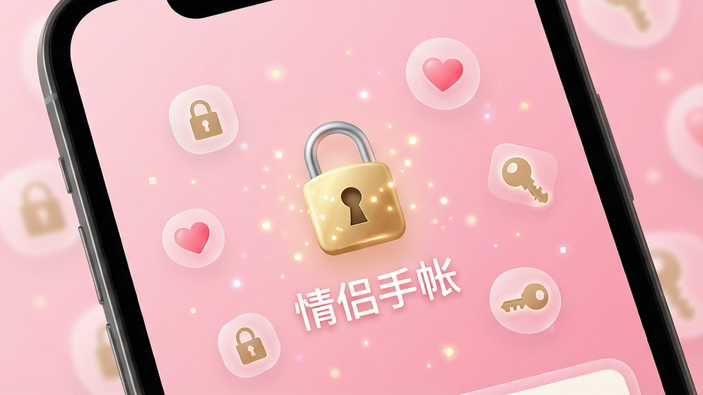 �ֻ���Ļ��д��չʾ��������Ӧ�õ�˽�ܿռ���棬����������һ�ѽ�ɫС���͡��������ʡ����֣�����Ϊ��͵ķ�ɫ���䣬��ΧƯ���ż��ܷ��š����ĺ�Կ��ͼ�꣬����Ϊ���жԳƣ�����Լ�Ƽ��У�ϸ�ڰ���ë����Ч����΢�����ӣ����ʸ��壬�ɾ����޶���Ԫ��