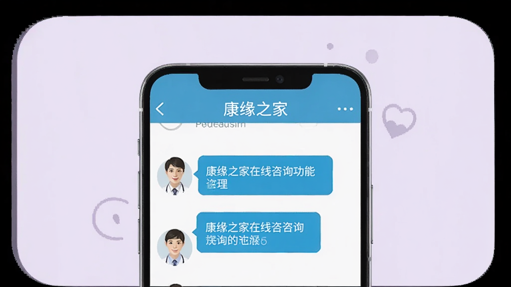 һ��չʾ��Ե֮��������ѯ���ܵ�ͼƬ���ֻ���Ļ��ʾ������ѯ���棬��ҩʦͷ��ͶԻ����ݣ�����Ϊ��͵�ǳ��ɫ������Ѻ����У������������ɾ��޶���Ԫ��