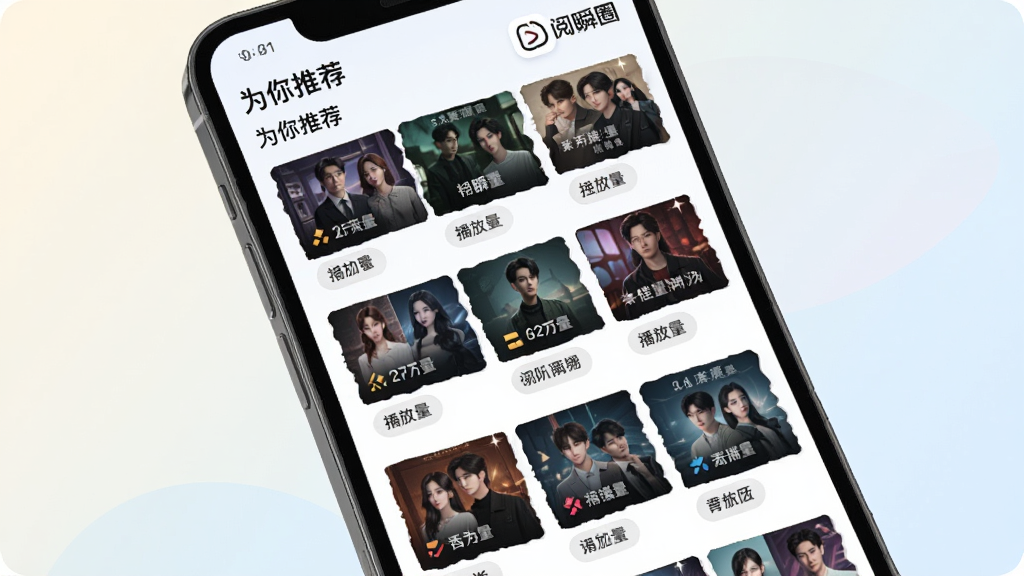 ����˲Ȧ�����Ի��Ƽ�ҳ�棬�ֻ���Ļչʾ���ж̾���濨Ƭ��ÿ�ſ�Ƭ�·�����ı�ǩ�������С�Ϊ���Ƽ��������͡���˲Ȧ����ʶ������Ϊǳɫ���䣬���ִ������£���������ִ���ϸ�ڰ�������������������ǩ�����ʸ��壬�޶���Ԫ��