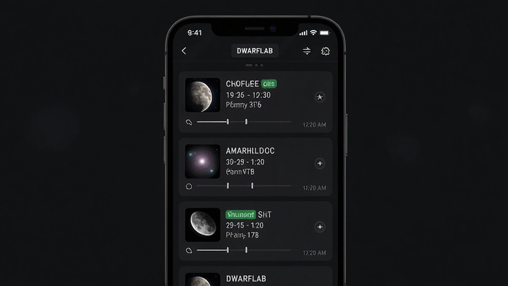 һ��DWARFLAB��Ŀ������ƻ����ܵ�AI����ͼƬ���������ֻ���Ļ��ʾDWARFLAB App������ƻ��б����棬�б��������Ŷ���������ƺͶ�Ӧ������ʱ������������ֲ����ֻ���Ļ����չʾ������Ϊ��ɫ�����Ϊ�ִ�Ӧ�ý�����ƣ�ϸ�ڰ���ÿ��Ŀ�������ͼ��״̬��ǩ��ʱ���ᣬ���ʸ��壬�ɾ����޶���Ԫ��