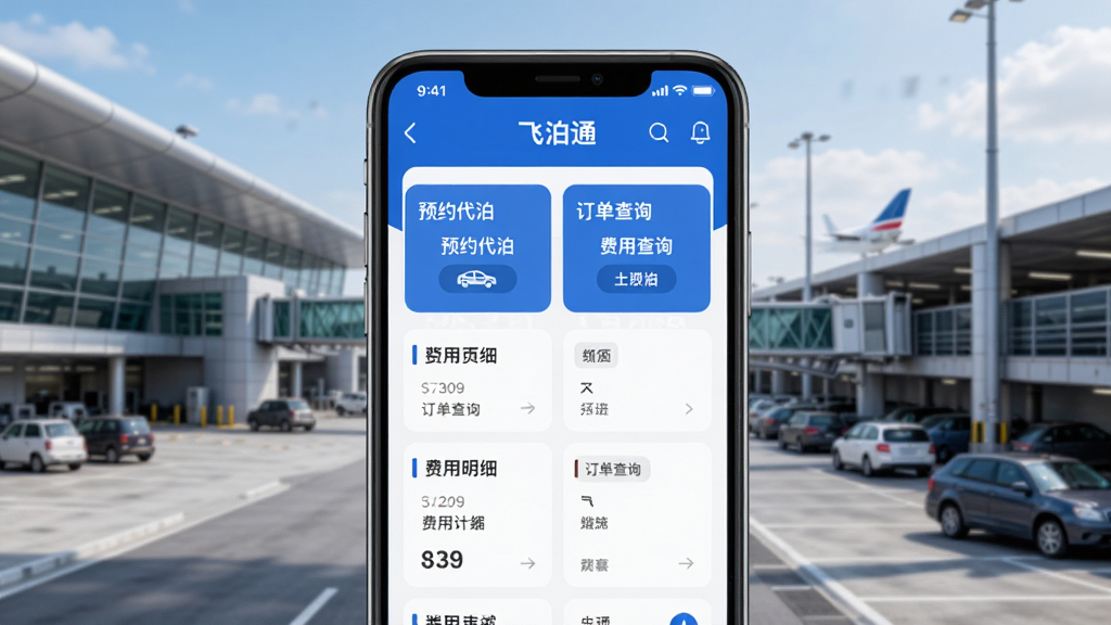 �ɲ�ͨӦ��������չʾͼ����������Ϊ�ֻ���Ļ����Ļ����ʾ�ɲ�ͨAPP��ҳ������ԤԼ������������ѯ��������ϸ��ģ�飬����Ϊ������վ¥��ͣ������дʵ���������������ִ�����ɫ��������Ϊ����ϸ�����������ʸɾ����޶���Ԫ��