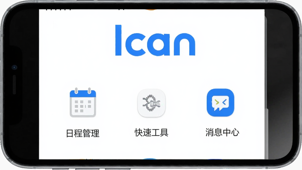 һ��չʾIcanӦ�ú��Ľ�����ֻ���Ļ��ͼ�����������Ǽ��İ�ɫ��������������ɫ��