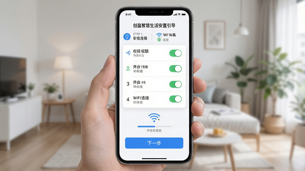 ��ӯ�ǻ����װ�����������棬����չʾ�ֻ���Ļ��Ȩ�޿����б���WiFi������ʾ�����ֲ��ò���ʽ�Ű棬���Ϊ������������ƣ�ϸ�ڰ���Ȩ�޿��ء�����ͼ�ꡢ��һ����ť������ָʾ�����ʸ��壬�ɾ����޶���Ԫ��