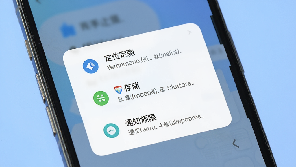 �������������������������棬����Ϊ�ֻ���Ļ��д����Ļ����ʾ��Ȩ�����󵯴���������λ���洢��֪ͨȨ�ޣ�ÿ��Ȩ���Ա��м򵥵�ͼ���˵�����֡�����Ϊ��͵���ɫ���䣬��������ˣ�ϸ�����������ʸɾ����޶���Ԫ�ء�