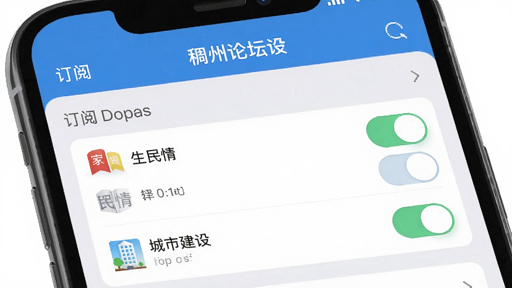 ������̳App��Ϣ�������ý��棬�ֻ���Ļ����ʾ���Ĺ����б��뿪�ذ�ť������������������н���ѡ�������֪ͨ���ñ��⣬���ֹ���������ִ���ϸ�����������ʸ��壬�ɾ��޶���Ԫ��