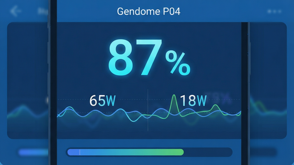 ��������ΪGendome APP��ʵʱ���ݼ�ؽ����ͼ����Ļ�����ô��������ʾ��87%���������·��ж�̬�����빦�ʡ�65W����������ʡ�18W������ͼ�����ֲ������½ṹ������Ϊ�豸���ơ�Gendome P04�����ײ�Ϊ�¶��������Ϊ��ƽ���Ƽ������ϸ�ڿ̻����ֵķ���Ч����ͼ������������������Ϊ2K���壬����ɾ����࣬�޶��ఴť�����֡�
