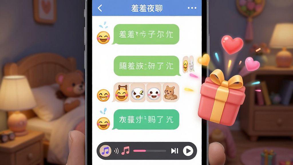����ҹ�� ��������չʾͼ������Ϊ�ֻ���Ļ��ʾ���촰���ں�������������������Ϊ��Ϣ���������ﶯ�����У��Ű����������Ϊ��ͨ�ɰ��磬ϸ�ڰ���Ц�����顢����������ֲ����������ʸ��壬�ɾ����޶���Ԫ��