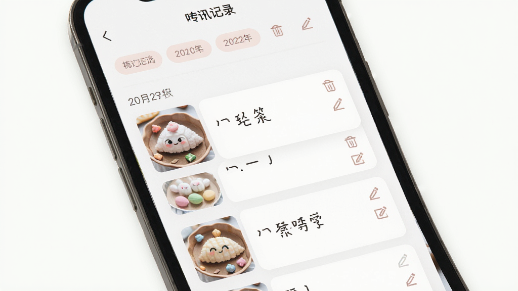 mochi�ֿ���Ѷ��ʷ��¼ҳ�棬����Ϊ�ֻ���Ļչʾ��ʱ�����е��ֿ�����ͼ�б�������Ϊ��������б��Ϸ���ɸѡ��ǩ���Ű��������ʣ�������ǳɫϵ��ϸ�ڰ������ڷ��顢��ƬԤ����ɾ����༭ͼ�꣬���ʸ���ɾ��޶���Ԫ��