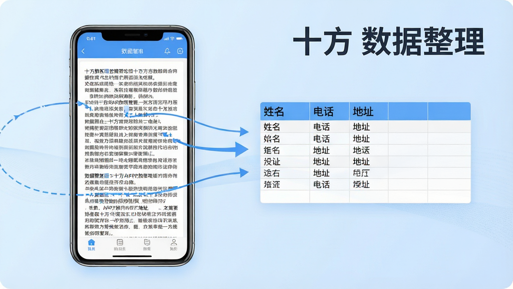 һ��չʾʮ��APP�����������ܵĽ���ͼ���������ֻ���Ļ��ʾһ�������ı����Զ�ת��Ϊ�������Ĺ��̣���������������绰����ַ���ֶΣ�������ɫ��ˬ������Ϊ����ɫ���䣬��������࣬���ʸ��壬����ɾ����޶���Ԫ�أ���������Ϊ��ʮ�� ����������