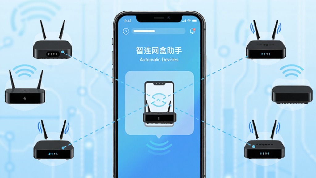 һ���������������Զ�ɨ���豸�Ľ���ʾ��ͼ���������ֻ���Ļ��ʾ����ɨ�踽���豸����Χ�����Ŷ�����������ͼ�꣬���������ӱ�ʾ�����У�����Ϊ����ɫ�Ƽ��н��䣬��������죬ϸ�����������ʸɾ����޶���Ԫ��