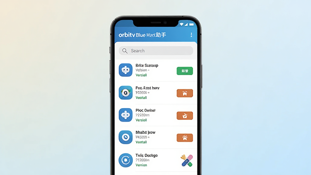 һ��չʾorbitv��������Ӧ�ù����б������ͼƬ�������������ֻ���Ļ�ϵ�Ӧ���б���ÿ��Ӧ��ͼ���Ա���ʾ���ƺͰ汾��Ϣ������Ϊǳɫ���䣬��������죬ϸ�ڰ�����װ��ť��ж�ذ�ť���������Ű����룬�����������޶���Ԫ��
