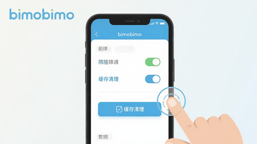 һ�� bimobimo ���ֲ���ָ��ͼ������Ϊ�ֻ���Ļ����ʾ bimobimo ������ҳ�棬ҳ������Ȩ�޿��غͻ���������ť���Ա�����ָ�����ʾ�⣬����Ϊǳɫ������ƽ�������������������д��С�bimobimo�����ֱ�ʶ���ɾ��޶���Ԫ��