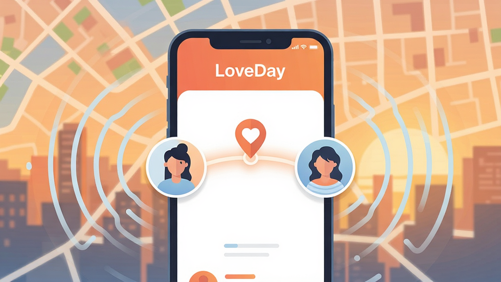 һ��չ��LoveDay�������Ĺ��ܵĲ廭������������һ�������ֻ�����Ļ����ʾ�š�LoveDay��Ӧ�ý��棬����������������ͷ��ͼ��ͨ��һ����͵Ĺ������ӣ������м���һ�����ζ�λ��ǡ������ǳ��е�ͼ�ĳ�����������ů������ɫ������Χ�����ű�ʾλ�ù�����ͬ��Բ���ơ�������Ϊ�ִ���ƽ���廭��ɫ����ů�ȡ�ǳ���Ͱ�ɫΪ��������ɾ����࣬�޶�������Ԫ�أ����廭�ʡ�
