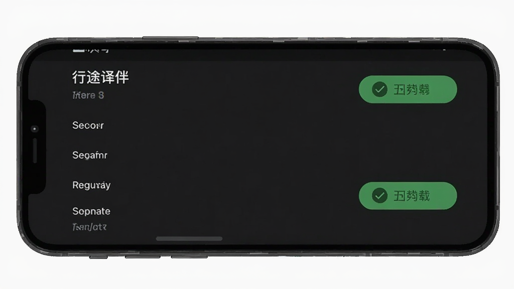 行途译伴离线语言包管理界面截图,画面展示手机屏幕内语言列表与下载按钮,已下载语言显示绿色对勾,背景为深色模式,界面布局清晰,风格现代简约,文字清晰,画质干净,无多余元素