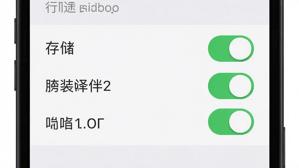 行途译伴安装权限设置示意图,画面展示手机屏幕内权限管理页面,存储与麦克风权限开关为绿色开启状态,背景为浅色界面,风格清晰直观,文字标注明确,画质干净,无多余元素