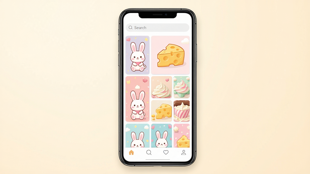 һ��չʾ���Ǳ�ֽӦ�ý�����ֻ�����ͼ�������������ֻ���Ļ����Ļ����ʾ���Ǳ�ֽAPP����ҳ�����������������м�������״��ֽ����ͼ��������ͨ���ӡ����ҡ�����ɫϵ�ȿɰ�����ֽ���ײ��е�����������Ϊ��͵�����ɫ���䣬�������������ϸ�����������ʸɾ����޶���Ԫ�ء�