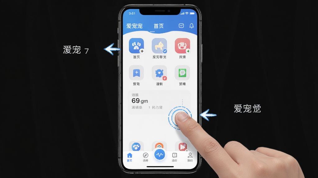 ������ƶ��˲��������ͼ������Ϊһ�������ֻ�չʾ�����APP�Ĺ���ҳ�棬����Ϊ�ֻ�����ͼ���У��Ű���ʾ��ҳ����ͼ��͵ײ������������Ϊ��ˬ�Ƽ���UIչʾ��ϸ�ڰ�����ָ�������ʾ��͹��ܱ�ע��ͷ�����ʸ��壬�ɾ����޶���Ԫ��