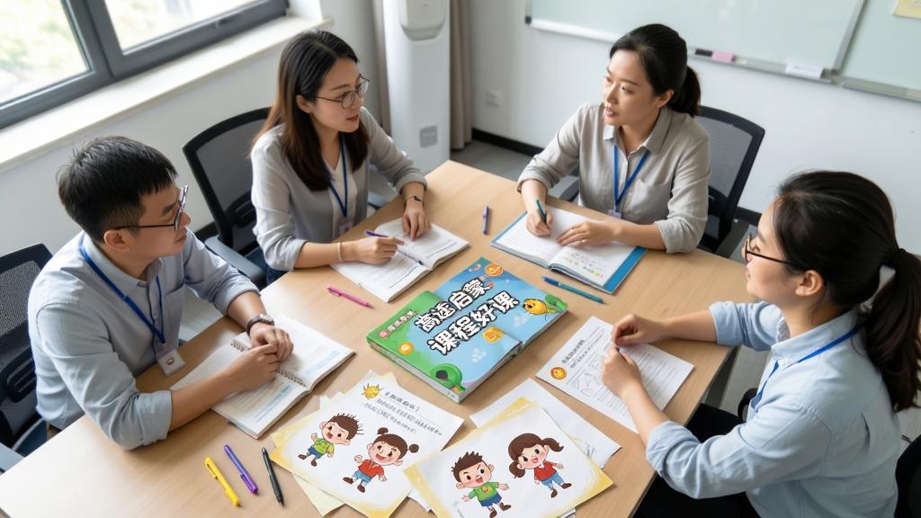 һ�������Ľ��а칫�ң���λ��ʦΧ������ǰ���ۿγ���ƣ����ϰڷ��Ÿ�;���ɺÿεĿγ̴�ٺͿ�ͨ��ɫ��ͼ������Ϊ���ӽǶȣ����Ϊдʵ��廭��ϣ�ϸ����ͻ����ʦ��רע���۵���������ϵĿγ̲��ϣ������������ɾ������޶���Ԫ�ء�