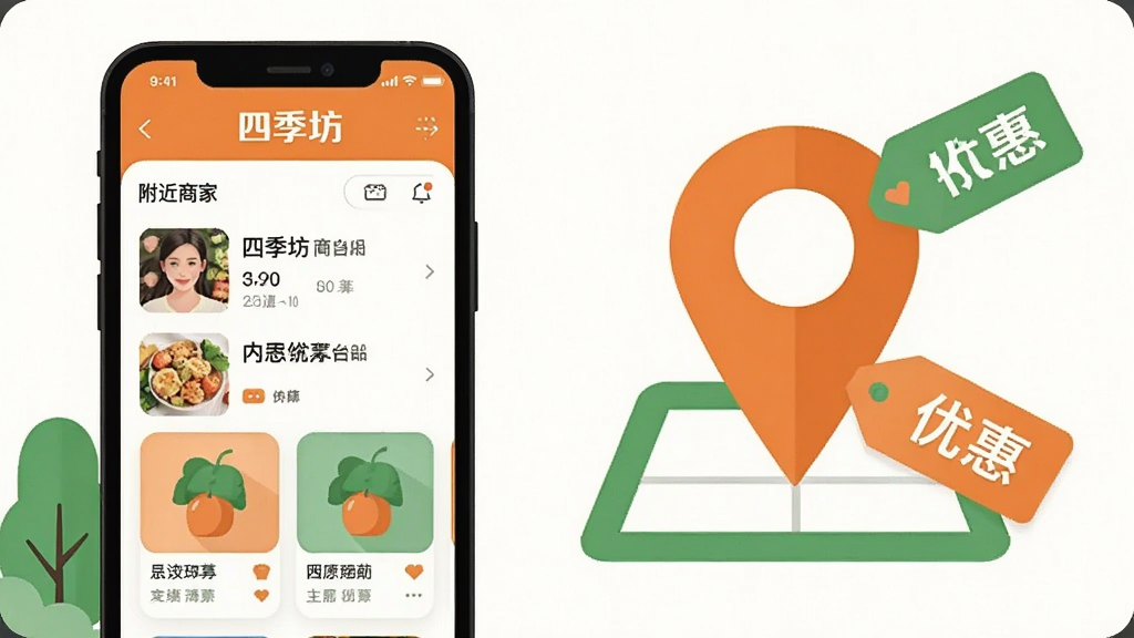 һ�š��ļ�����APP����չʾͼ���������Ϊ�ֻ���Ļ����Ļ����ʾ�����̼��б�����Ʒ��Ƭ���Ҳ�Ϊ�Ŵ�Ķ�λͼ����Żݱ�ǩ��������ñ�ƽ���廭���ɫ���Գ�ɫ����ɫΪ����ͻ��������Ϣ������ɾ����࣬�������������֡��ļ������������ֻ���Ļ������