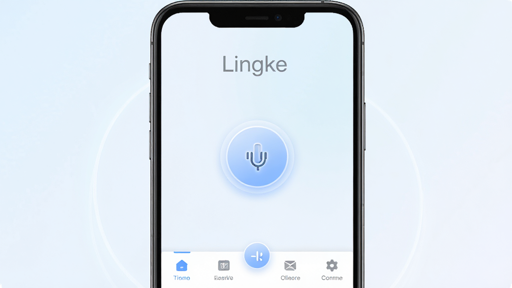 Lingke ����������չʾͼ������Ϊһ����׿�ֻ���Ļ����Ļ������ʾ Lingke Ӧ�ý��棬���ּ�࣬�������������� Lingke �������м�Ϊ��������Բ�ΰ�ť���ײ�Ϊ���ܵ��������Ű���þ��й�ͼ������ִ��Ƽ��У�ϸ���ϰ�ť������͹��Σ�����Ϊǳɫ���䡣���ʸ��壬�ɾ����޶���Ԫ�ء�