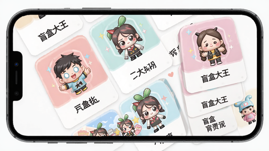 һ��չʾ��ä�д�����Ӧ����ä��ϵ���б��Ľ���ͼ�������������ֻ���Ļ����Ļ�������Ŷ��ä��ϵ�п�Ƭ��ÿ����Ƭ���п�ͨ����ͼ����ϵ�����ƣ��������룬�����ÿɰ�������Ϊǳɫ�������������ɾ������ҡ�
