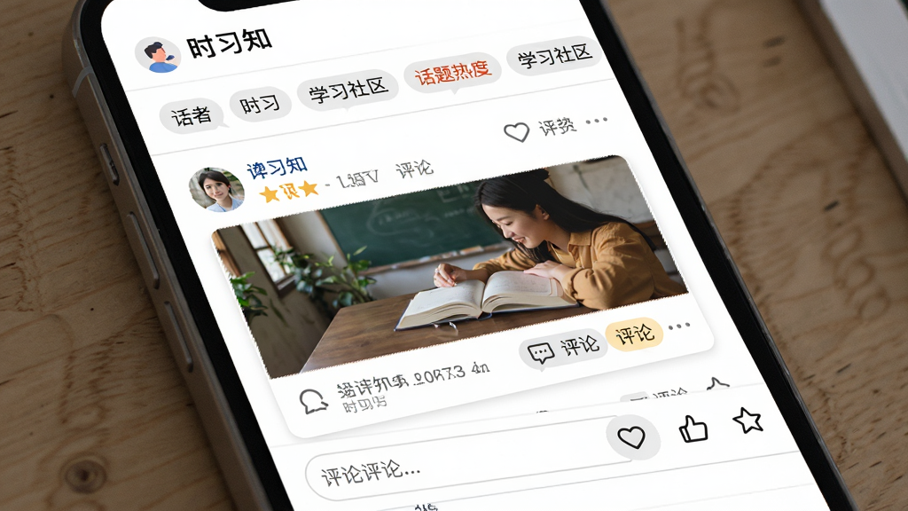 ʱϰ֪ ѧϰ�����������棬����Ϊ�ֻ���Ļ��չʾ�����б����������������Ϸ�Ϊ�����ǩ�����в�Ϊͼ�����ӿ�Ƭ���·�Ϊ���������������ղ�ͼ�꣬�Ű���Ϣ��ʽ������罻ѧϰ�磬ϸ�ڰ����û�ͷ�񡢵��������������ݡ������ȶȱ�ʶ�����ʸ���ɾ��޶���Ԫ��