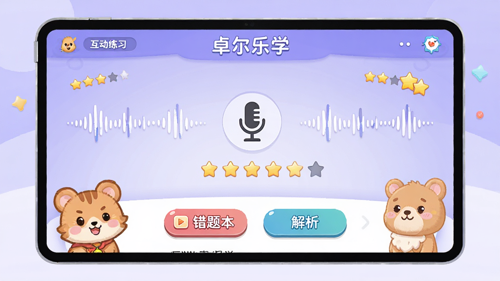��������Ϊ��׿����ѧ��������ϰ���棬��Ļ������ʾһ��Ӣ������⣬������˷�ͼ����ʵʱ�����Ǽ����·��д��Ȿ����������ť������Ϊ����ɫ���䣬���ֲ������½ṹ�Ű棬���Ϊ���ÿ�ͨUI�廭��ϸ�ڰ����������Ρ����������뿨ͨ�������󣬻����������ɾ����޶���Ԫ��