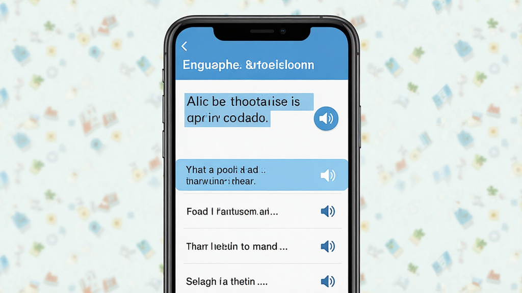 һ�ſ���Ӣ��APP���ܽ����ͼ����ͼƬ������Ϊ�ֻ���Ļչʾ�α����ҳ�棬��Ļ����Ӣ�ľ��Ӹ����ͷ�����ť������Ϊ���½ṹ���Ϸ���ʾ��Ԫ���⣬�·���ʾ�����б������Ϊ��ƽ��UI��ƣ�ϸ�ڰ�����ɫ������������ͼ�꣬���������ɾ����޶���Ԫ��