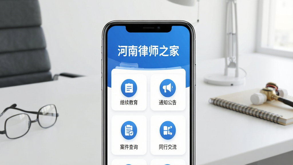 ������ʦ֮��APP������չʾͼ������������һ�������ֻ�����Ļ��ʾ��ɫ���ɫΪ����Ӧ�ó�����棬�����С�������ʦ֮�ҡ����ֱ�ʶ���·������ż���������֪ͨ���桢������ѯ��ͬ�н�����ͼ�갴ť������Ϊ���İ칫���棬���������ˬ��ϸ�����������ʸɾ����޶���Ԫ��