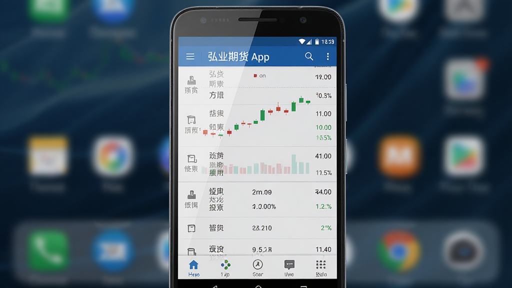 һ��չʾ��ҵ�ڻ�App�ڰ�׿�ֻ�������״̬��AI��ͼ����������Ϊ�ֻ����棬��Ļ����ʾ�����б���ײ�������������Ϊ����չʾ�����Ϊ�����Ʒʵ�ķ磬ϸ�ڰ����ֻ��߿���Ļ���⡢���汳���黯�����������ɾ����޶���Ԫ�أ�ͼƬ�в������κ�����