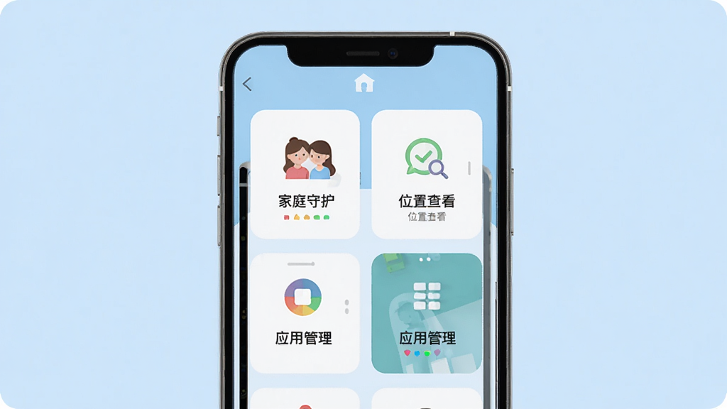 �ֻ�����APP������չʾ�����з����ֻ���Ļ����Ļ����ʾ��ͥ�ػ���λ�ò鿴��Ӧ�ù����ȹ��ܿ�Ƭ���֣�ǳ��ɫ��������ƽ����Ʒ��ϸ�����������ʸɾ����޶���Ԫ��