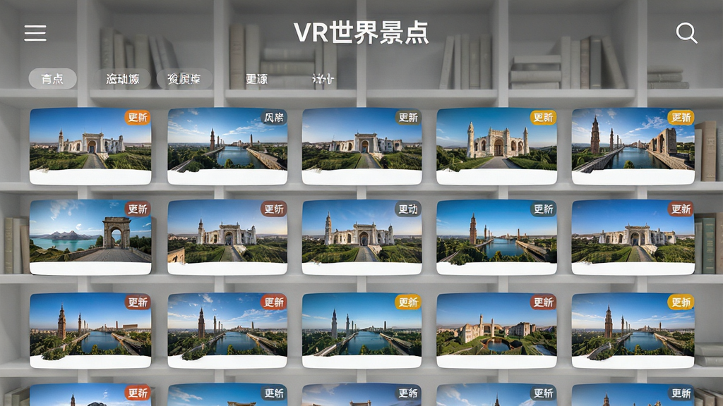 VR���羰�㺣��ȫ����Դ����棬����չʾһ������ͼ���ʽ�Ŀռ䣬�����������������ؾ����ȫ����Ƭ��ÿ�ſ�Ƭ���ֲ�ͬ�羰������Ϊ�������е�����״�����Ϊ�ִ���Լ��ϸ�ڰ��������ǩ������ͼ�ꡢ������ʾ�Ǳ꣬����Ϊ���塢�ɾ��޶���Ԫ�أ����ֱ�ע��VR���羰�㡱�ڶ�������