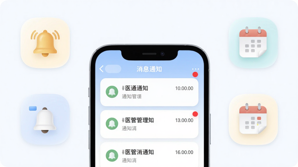 ҽ�̹�����Ϣ֪ͨ���棬��������Ϊ�ֻ���Ļչʾ֪ͨ�б��������ѣ���Χ��������������ͼ�꣬�����������У�������Բ�ǣ�ϸ�ڰ���֪ͨ��Ƭ��ʱ���ǩ�����������ɾ��޶���Ԫ��