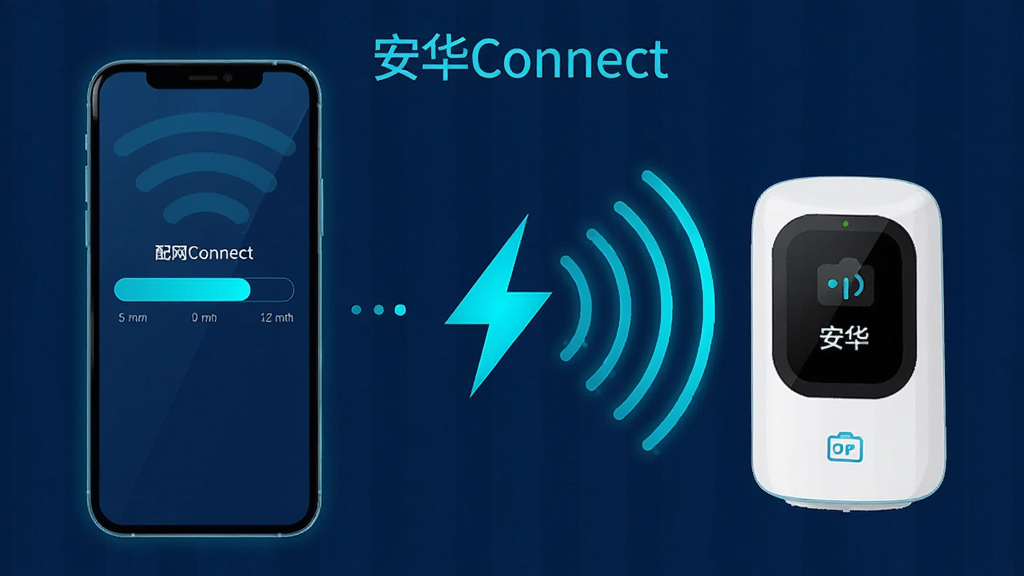 һ��չʾ����Connectһ���������ܵ�ʾ��ͼ�����������һ���ֻ���ʾ�������������Ҳ��������豸���������źŲ��ƣ��м�������������ӣ��������ҶԳƣ����ñ�ƽ���Ƽ��������ɫ������������ɫ�߹⣬ϸ�����������ʸɾ���ͼƬ�д��С�����Connect������