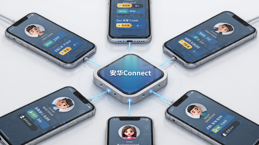 һ��չʾ����Connect���û��������ܵ�ʾ��ͼ�������жಿ�ֻ�Χ��һ���������࣬ÿ���ֻ���Ļ��ʾ��ͬ�û�ͷ����Ȩ�ޱ�ǩ�����ֳʷ���״�������ִ���������ɫ���ɫΪ����ϸ�ھ��£����ʸ��壬ͼƬ�д��С�����Connect������
