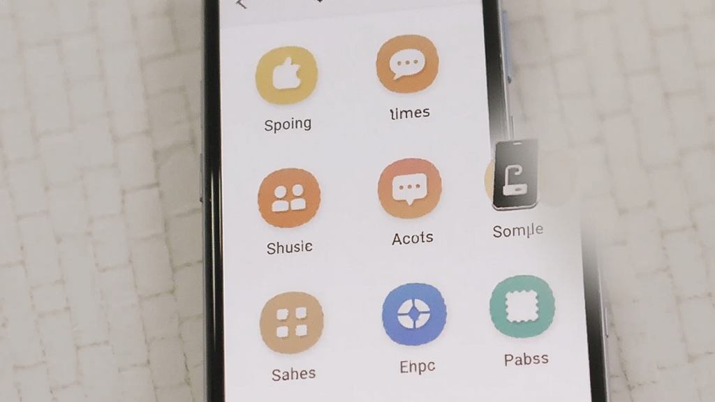 һ����׿�ֻ�չʾ����App�Ĺ����б�ҳ�棬��Ļ�ڿɼ��������ͼ���������У�ÿ��ͼ���·��м������˵�������������ˬ����ɫ����ͣ����ʸ��壬�����ʵ�á�