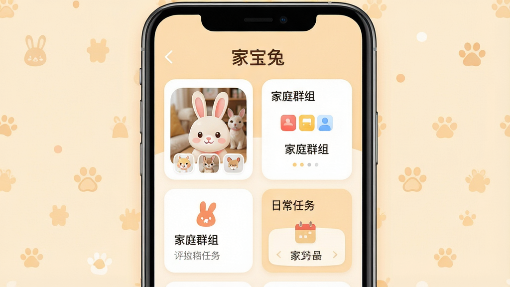 һ���ֻ���Ļչʾ�ұ���Ӧ���������ͼƬ�����������Ǽұ����������棬������ʾ���ұ��á����֣��������������ᡢ��ͥȺ�顢�ճ�����Ƭ��ģ�飬����Ϊ��ܰ��ǳůɫ�������ּ�����������ñ�ƽ��UI��Ʒ��ϸ����ͼ��Բ���������������廭�ʸɾ��������޶���Ԫ�ظ��ţ��ʺ���Ϊ����Ԥ��ͼ��