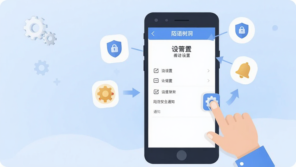 һ�ű�ƽ�������ֻ�Ӧ�ò���ָ�ϲ�ͼ������չʾһ���ֻ���Ļ����ʾİ������APP������ҳ�棬�Ա�����ָ�����ͼ��ͼ�ͷָʾ��������Ư���ų��֡����ơ�������Сͼ��������á���ȫ��֪ͨ������Ϊ��͵�ǳ��ɫ���䣬�����������ˣ������������ɾ��޶���Ԫ��