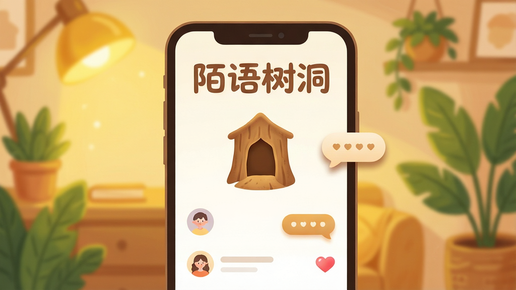 ����������һ�������ֻ�����Ļ����ʾ�š�İ����������APP���棬��������͵�ůɫ��Ϊ������������״��ͼ����������ݡ���������ܰ�����ڻ�������ů��ɫ�ĵƹ����ֲ�����ֲ��þ��й�ͼ������ͻ�����Ű������֡�İ����������Բ��������ʾ����Ļ�Ϸ������Ϊ��ů����ϵ�廭���ϸ�ڰ�����Ļ�ϵ�����ͷ�񡢰��ĵ���ͼ�ꡢ��͵���Ӱ�����ʸ��壬�ɾ����޶���Ԫ�ء�