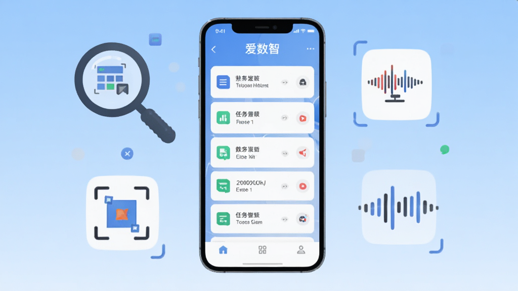 �����������һ�������ֻ�����Ļ��ʾ�������ǡ�APP�������б����棬�ֻ���Χ���ƷŴ󾵡����ݱ�עͼ�ꡢ�������ε�Ԫ�أ����ñ�ƽ���Ƽ���񣬱���Ϊǳ�����䣬���岼�ּ�����죬ϸ�����������ʸɾ����޶���Ԫ��