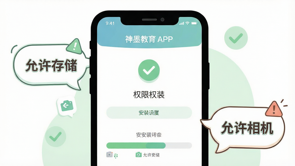 һ��չʾ��ī����APP���ְ�װ���������̵�ͼƬ����������Ϊһ���ֻ�����Ļ����ʾȨ������ҳ��Ͱ�װ���������Ա��п�ͨ������ʾ����д�š������洢�������������������Ϊ���й�ͼ���ֻ��Ŵ����ݻ��ơ����Ϊ�������ı�ƽ���廭��ϸ�ڰ�����͵���ɫ�Թ�ͼ��;�ʾСͼ�꣬���ʸ��塢�ɾ����޶���Ԫ�ء�